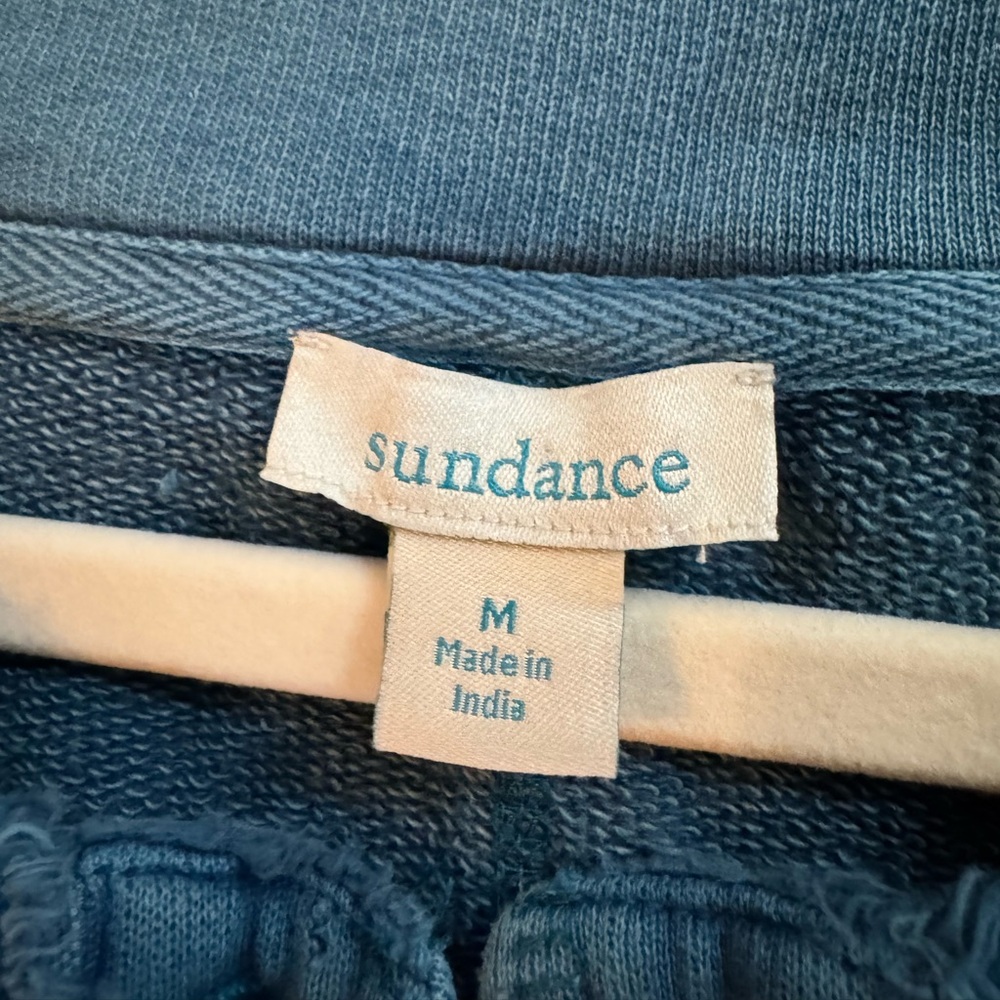 Sundance Blue Embroidered Pullover Boho Lace Up Sweatshirt, Size Medium - Picture 6 of 14
